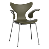 3208 Liljan med armstöd, helklädd av Arne Jacobsen - Essential læder - Moss Green - Jacobsen Plus