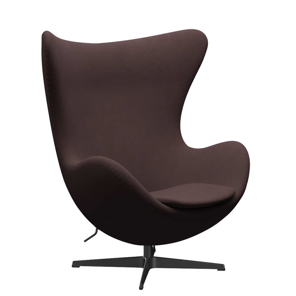 3316 Ägget loungestol, stomme i svart av Arne Jacobsen - Christianshavn - 1135 Blue/Orange - Jacobsen Plus