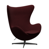 3316 Ägget loungestol, stomme i svart av Arne Jacobsen - Christianshavn - 1141 Red - Jacobsen Plus