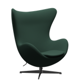 3316 Ägget loungestol, stomme i svart av Arne Jacobsen - Christianshavn - 1160 Dark Green Uni - Jacobsen Plus
