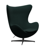 3316 Ägget loungestol, stomme i svart av Arne Jacobsen - Christianshavn - 1161 Dark Green - Jacobsen Plus