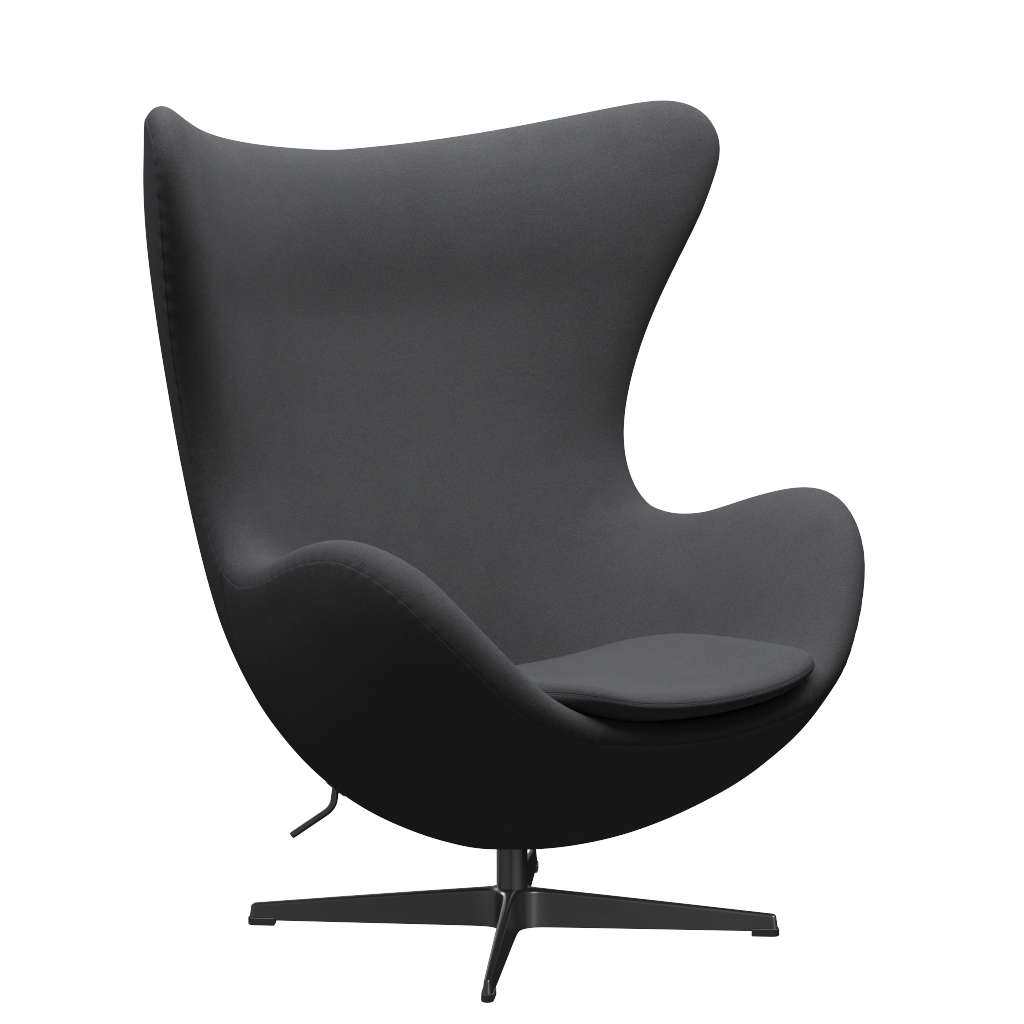 3316 Ägget loungestol, stomme i svart av Arne Jacobsen - Christianshavn - 1172 Grey Uni - Jacobsen Plus