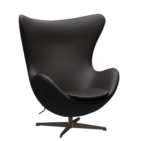 3316 Ägget loungestol, stomme i brown bronze av Arne Jacobsen - Aura læder - Black Brown - Jacobsen Plus