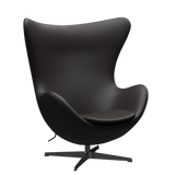3316 Ägget loungestol, stomme i svart av Arne Jacobsen - Aura læder - Black Brown - Jacobsen Plus