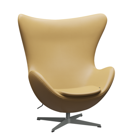 3316 Ägget loungestol, stomme i silvergrå av Arne Jacobsen - Aura læder - Black Brown - Jacobsen Plus