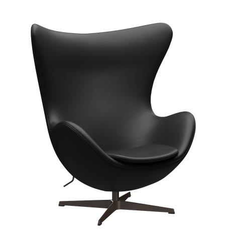 3316 Ägget loungestol, stomme i brown bronze av Arne Jacobsen - Aura læder - Black Brown - Jacobsen Plus