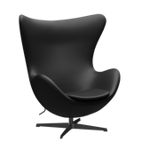 3316 Ägget loungestol, stomme i svart av Arne Jacobsen - Aura læder - Black - Jacobsen Plus