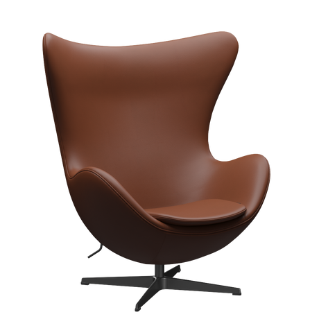 3316 Ägget loungestol, stomme i svart av Arne Jacobsen - Aura læder - Black Brown - Jacobsen Plus