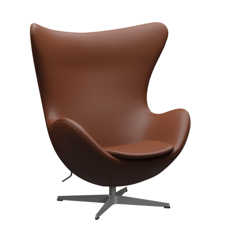 3316 Ägget loungestol, stomme i silvergrå av Arne Jacobsen - Aura læder - Black Brown - Jacobsen Plus