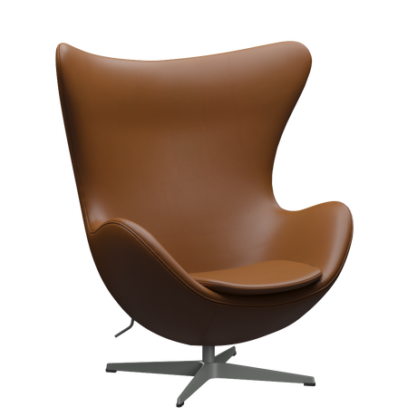 3316 Ägget loungestol, stomme i silvergrå av Arne Jacobsen - Aura læder - Black Brown - Jacobsen Plus