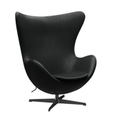 3316 Ägget loungestol, stomme i svart av Arne Jacobsen - Grace læder - Black - Jacobsen Plus