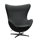 3316 Ägget loungestol, stomme i svart av Arne Jacobsen - Haze læder - Anthracite - Jacobsen Plus