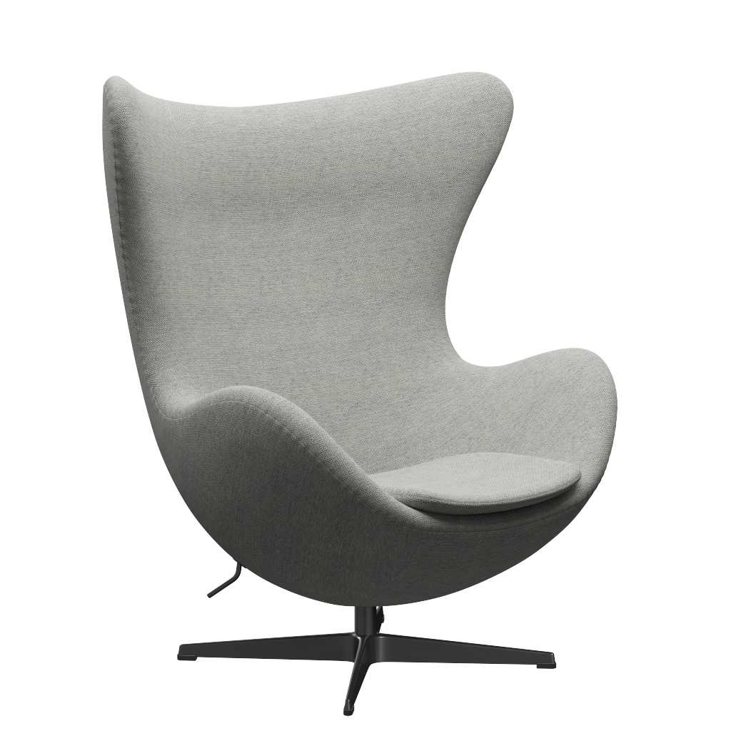 3316 Ägget loungestol, stomme i svart av Arne Jacobsen - Hallingdal - 110 White/Grey - Jacobsen Plus