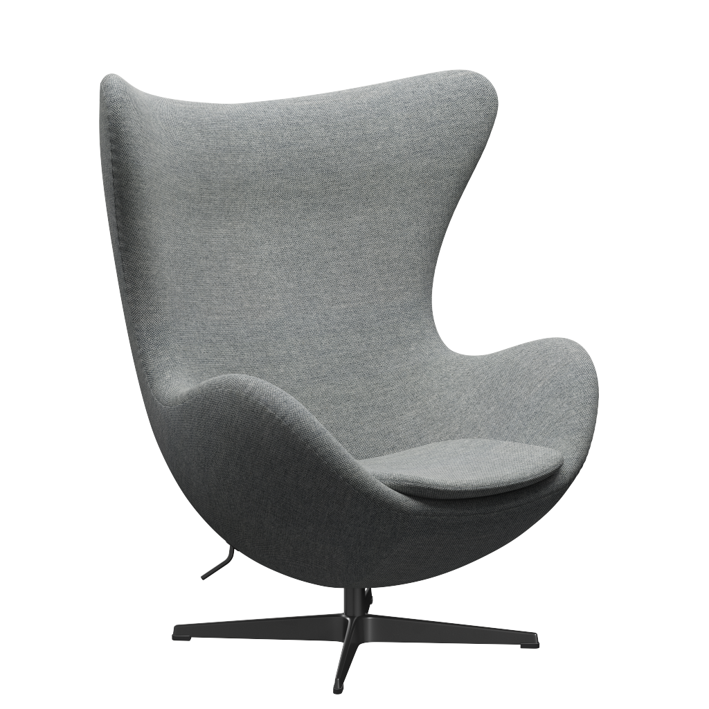 3316 Ägget loungestol, stomme i svart av Arne Jacobsen - Hallingdal - 116 White Grey - Jacobsen Plus