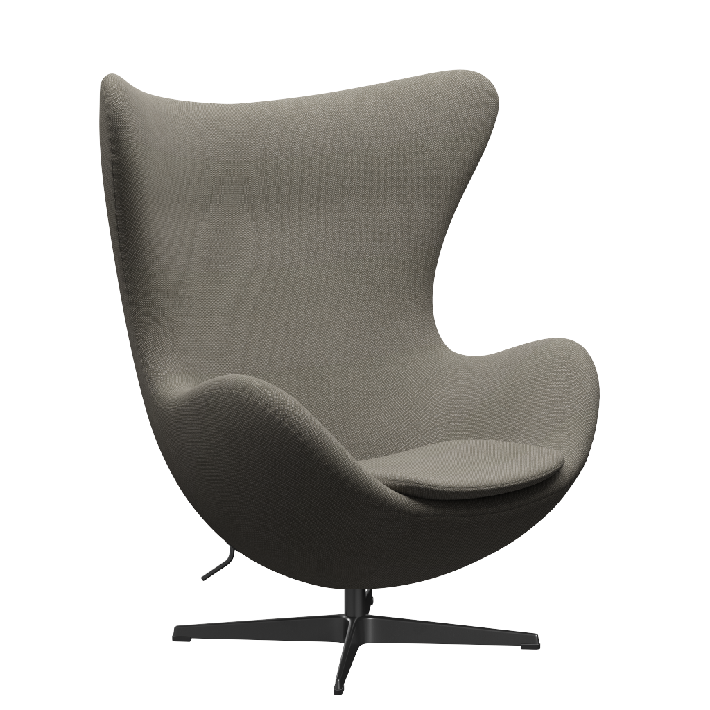 3316 Ägget loungestol, stomme i svart av Arne Jacobsen - Hallingdal - 123 Beige - Jacobsen Plus