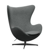 3316 Ägget loungestol, stomme i svart av Arne Jacobsen - Hallingdal - 126 White/Brown - Jacobsen Plus