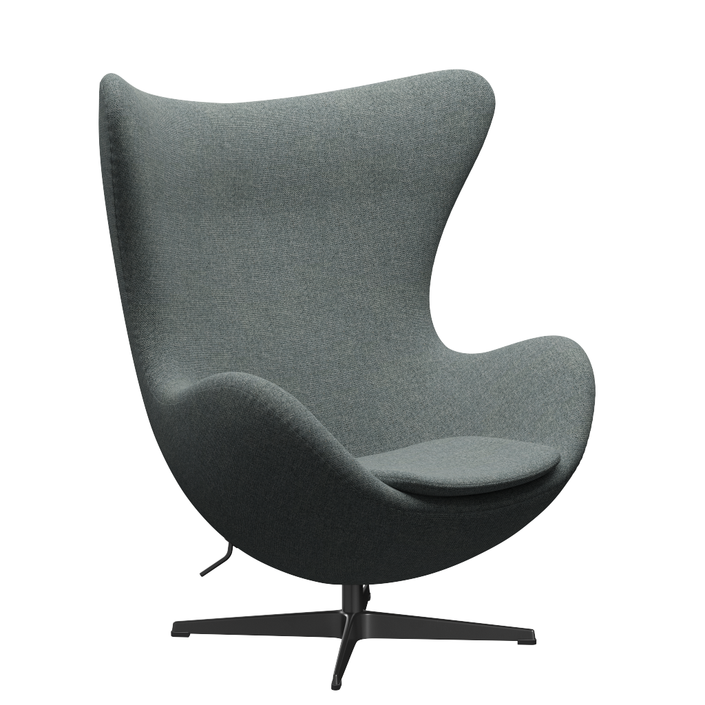 3316 Ägget loungestol, stomme i svart av Arne Jacobsen - Hallingdal - 130 Grey - Jacobsen Plus