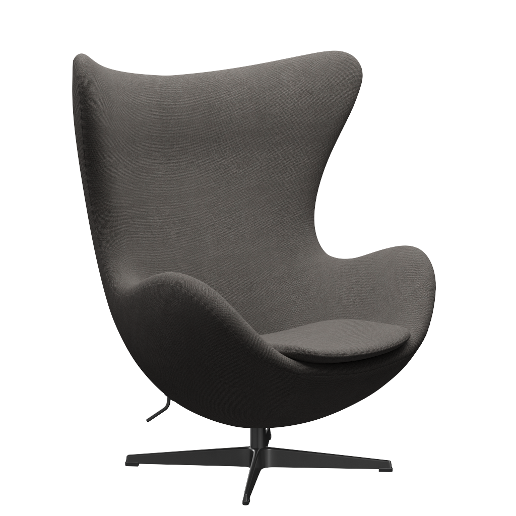 3316 Ägget loungestol, stomme i svart av Arne Jacobsen - Hallingdal - 143 Grey/Dark - Jacobsen Plus