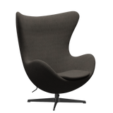3316 Ägget loungestol, stomme i svart av Arne Jacobsen - Hallingdal - 153 Light Charcoal - Jacobsen Plus
