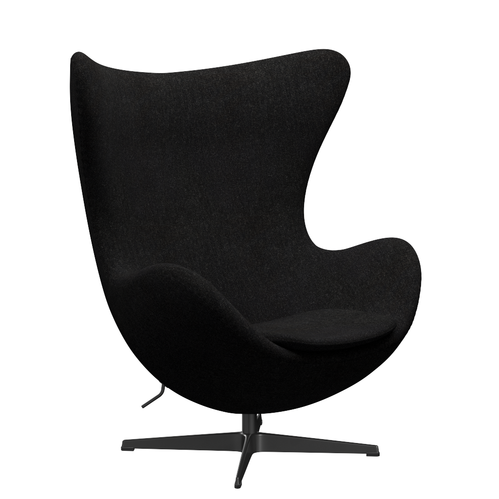 3316 Ägget loungestol, stomme i svart av Arne Jacobsen - Hallingdal - 180 Charcoal - Jacobsen Plus
