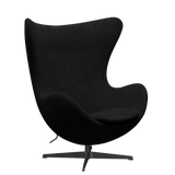 3316 Ägget loungestol, stomme i svart av Arne Jacobsen - Hallingdal - 180 Charcoal - Jacobsen Plus