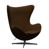 3316 Ägget loungestol, stomme i svart av Arne Jacobsen - Hallingdal - 350 Brown - Jacobsen Plus