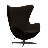 3316 Ägget loungestol, stomme i svart av Arne Jacobsen - Hallingdal - 370 Black/Brown - Jacobsen Plus