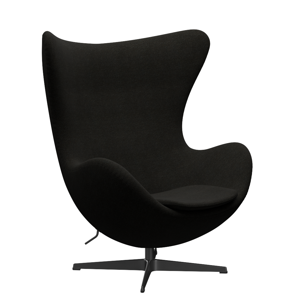 3316 Ägget loungestol, stomme i svart av Arne Jacobsen - Hallingdal - 376 Brown/Dark Grey - Jacobsen Plus