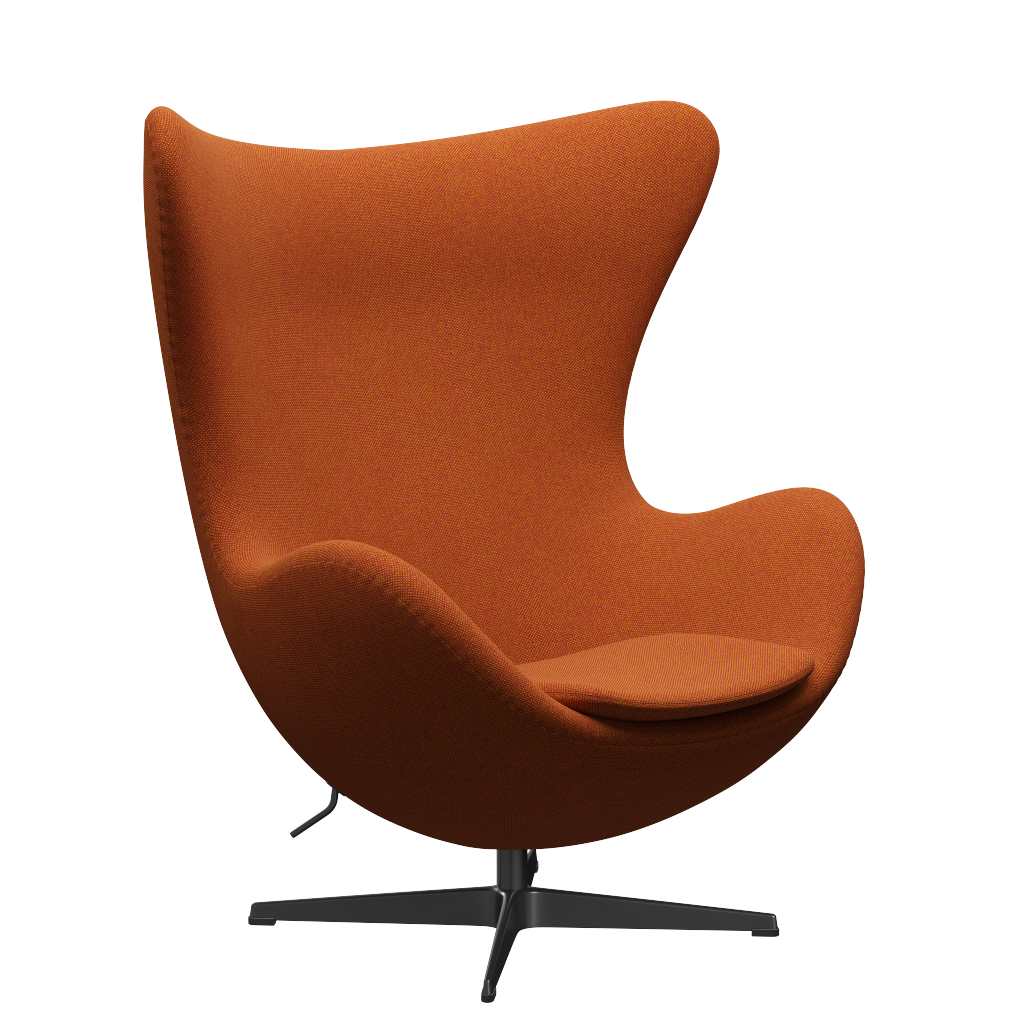 3316 Ägget loungestol, stomme i svart av Arne Jacobsen - Hallingdal - 526 Red/Curry - Jacobsen Plus