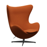 3316 Ägget loungestol, stomme i svart av Arne Jacobsen - Hallingdal - 526 Red/Curry - Jacobsen Plus