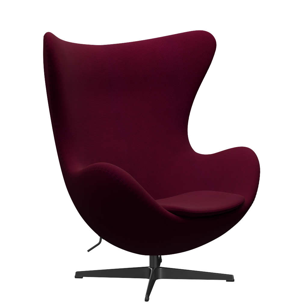 3316 Ägget loungestol, stomme i svart av Arne Jacobsen - Hallingdal - 563 Dark Rose - Jacobsen Plus