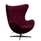 3316 Ägget loungestol, stomme i svart av Arne Jacobsen - Hallingdal - 563 Dark Rose - Jacobsen Plus