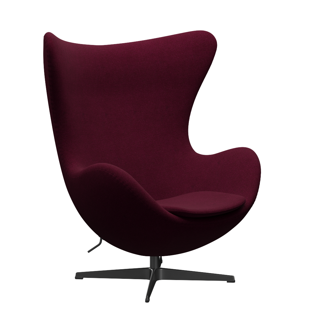3316 Ägget loungestol, stomme i svart av Arne Jacobsen - Hallingdal - 573 Wine Red/Purple - Jacobsen Plus