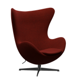 3316 Ägget loungestol, stomme i svart av Arne Jacobsen - Hallingdal - 596 Red/Black - Jacobsen Plus