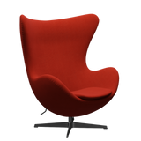 3316 Ägget loungestol, stomme i svart av Arne Jacobsen - Hallingdal - 600 Orange - Jacobsen Plus