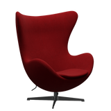 3316 Ägget loungestol, stomme i svart av Arne Jacobsen - Hallingdal - 657 Red - Jacobsen Plus