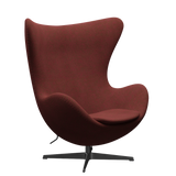 3316 Ägget loungestol, stomme i svart av Arne Jacobsen - Hallingdal - 660 Red/Green - Jacobsen Plus