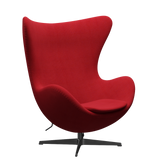 3316 Ägget loungestol, stomme i svart av Arne Jacobsen - Hallingdal - 680 Red - Jacobsen Plus