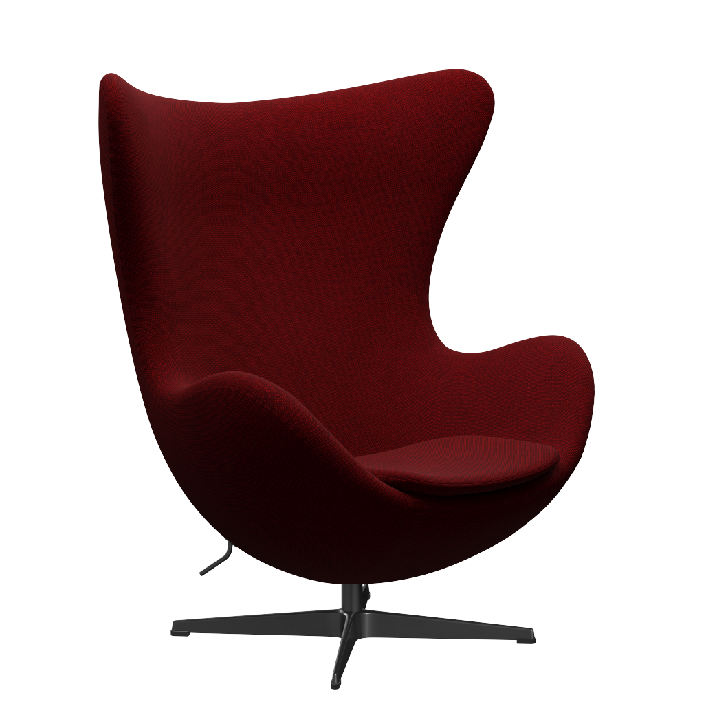 3316 Ägget loungestol, stomme i svart av Arne Jacobsen - Hallingdal - 687 Dark Red - Jacobsen Plus