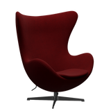 3316 Ägget loungestol, stomme i svart av Arne Jacobsen - Hallingdal - 687 Dark Red - Jacobsen Plus