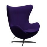 3316 Ägget loungestol, stomme i svart av Arne Jacobsen - Hallingdal - 702 Purple - Jacobsen Plus