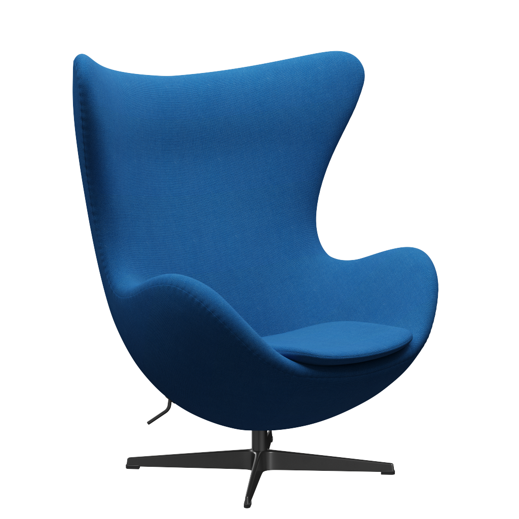 3316 Ägget loungestol, stomme i svart av Arne Jacobsen - Hallingdal - 723 Light Blue - Jacobsen Plus