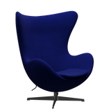 3316 Ägget loungestol, stomme i svart av Arne Jacobsen - Hallingdal - 753 Ultra Marine - Jacobsen Plus