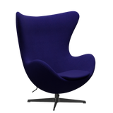 3316 Ägget loungestol, stomme i svart av Arne Jacobsen - Hallingdal - 763 Dark Purple - Jacobsen Plus