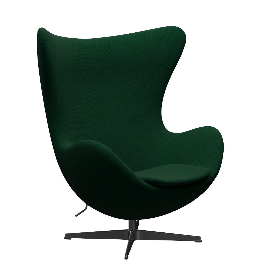 3316 Ägget loungestol, stomme i svart av Arne Jacobsen - Hallingdal - 944 Glass Green - Jacobsen Plus