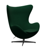 3316 Ägget loungestol, stomme i svart av Arne Jacobsen - Hallingdal - 944 Glass Green - Jacobsen Plus