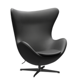 3316 Ägget loungestol, stomme i svart av Arne Jacobsen - Essential læder - Black - Jacobsen Plus
