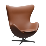 3316 Ägget loungestol, stomme i svart av Arne Jacobsen - Essential læder - Walnut - Jacobsen Plus