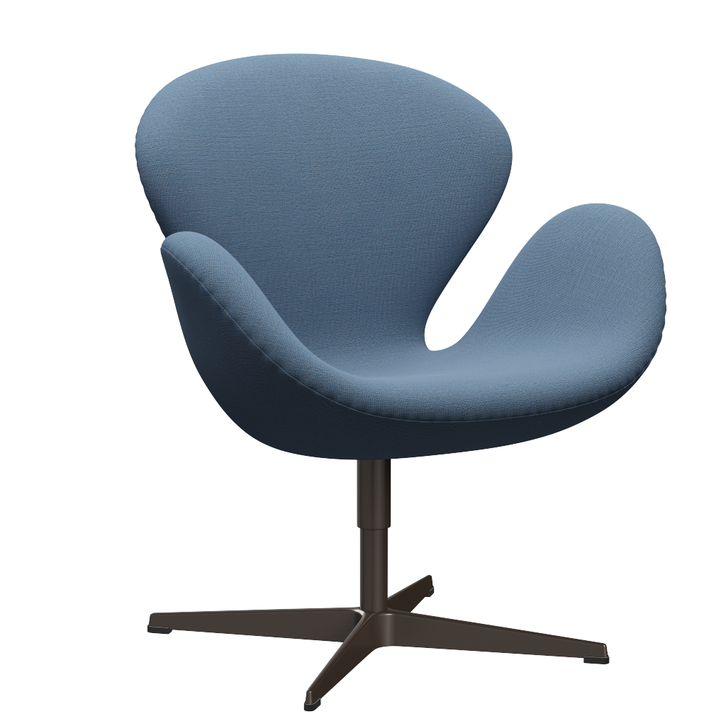 3320 Svanen Loungefåtölj, stomme i brun brons av Arne Jacobsen - Christianshavn - 1152 Light Blue - Jacobsen Plus