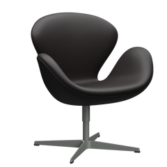 3320 Svanen Loungefåtölj, stativ i silvergrå av Arne Jacobsen
